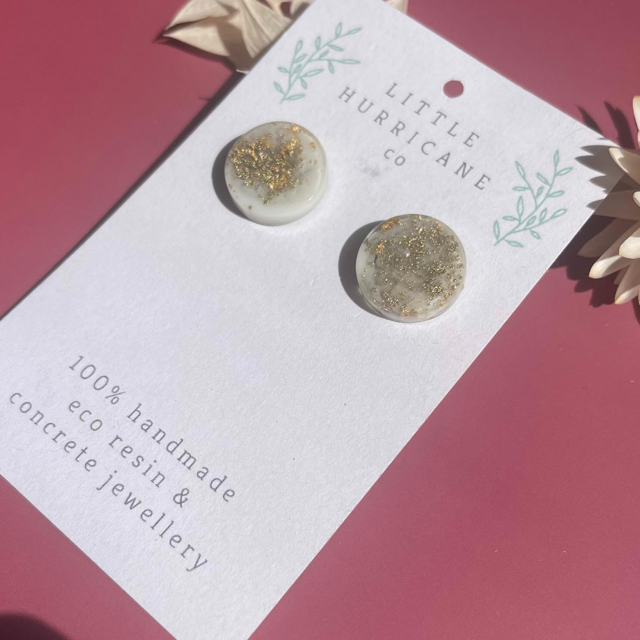 Gold Marble - button studs