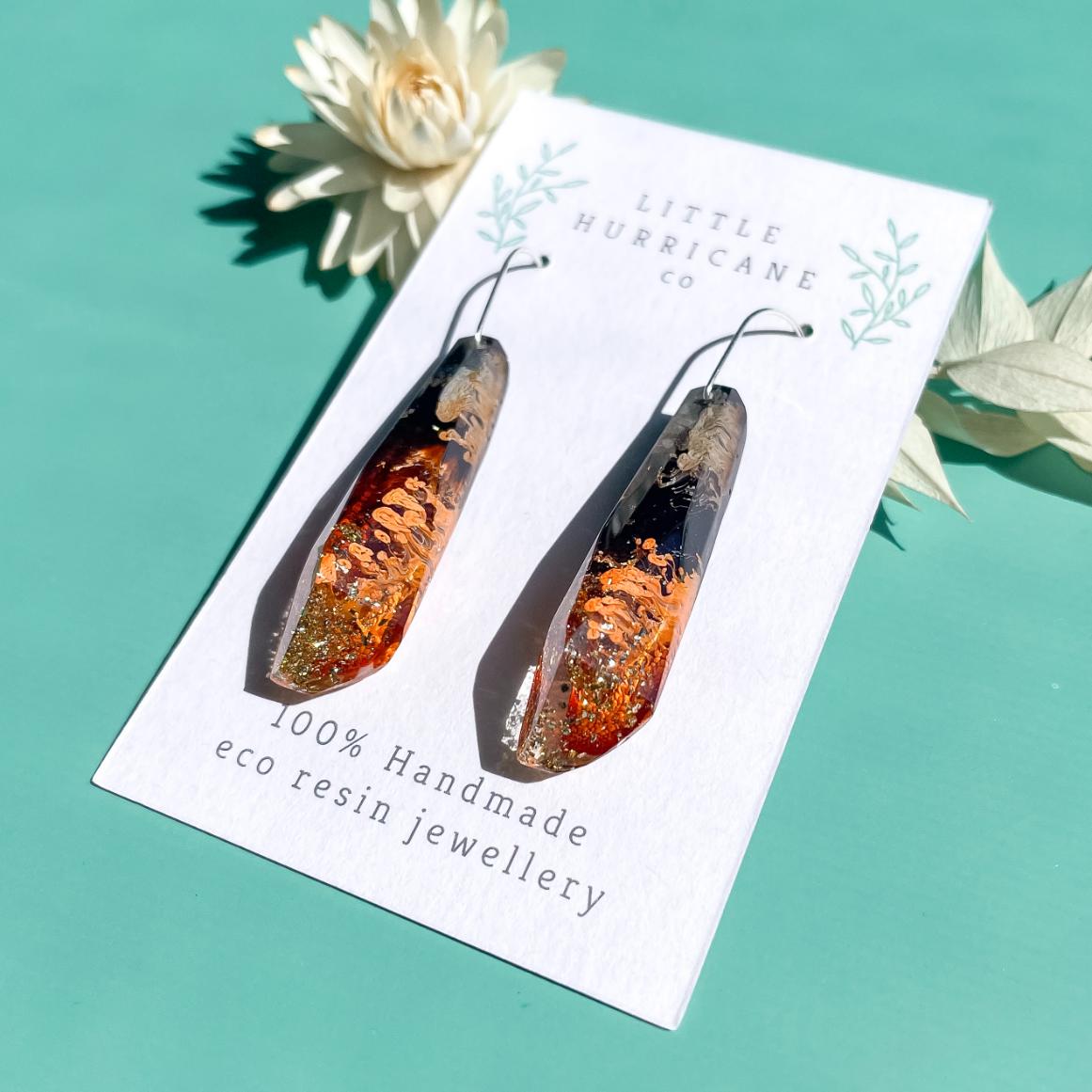 Burnt Sunset Faceted Dangles