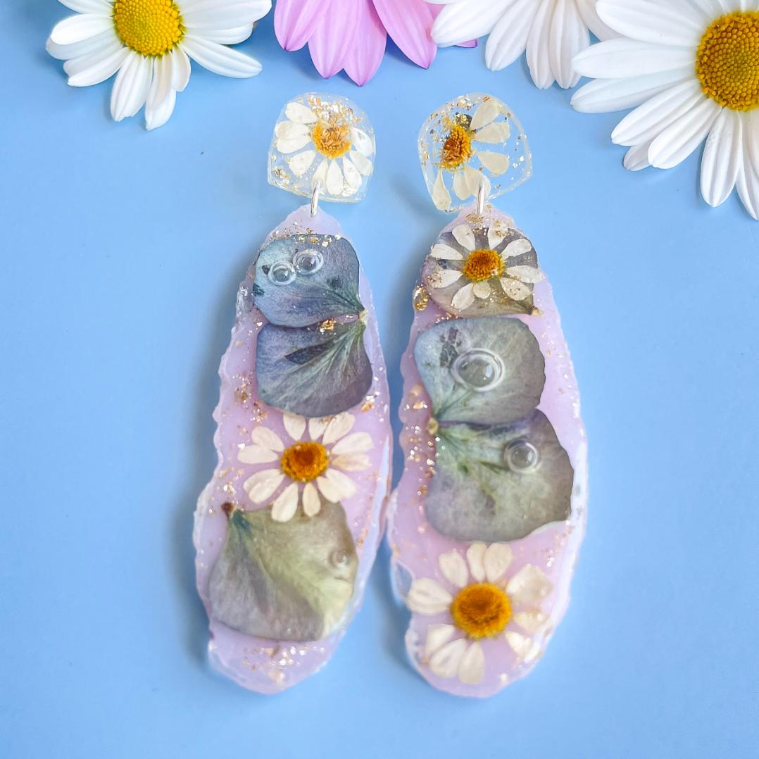 Daisy & Hydrangea garden Geode