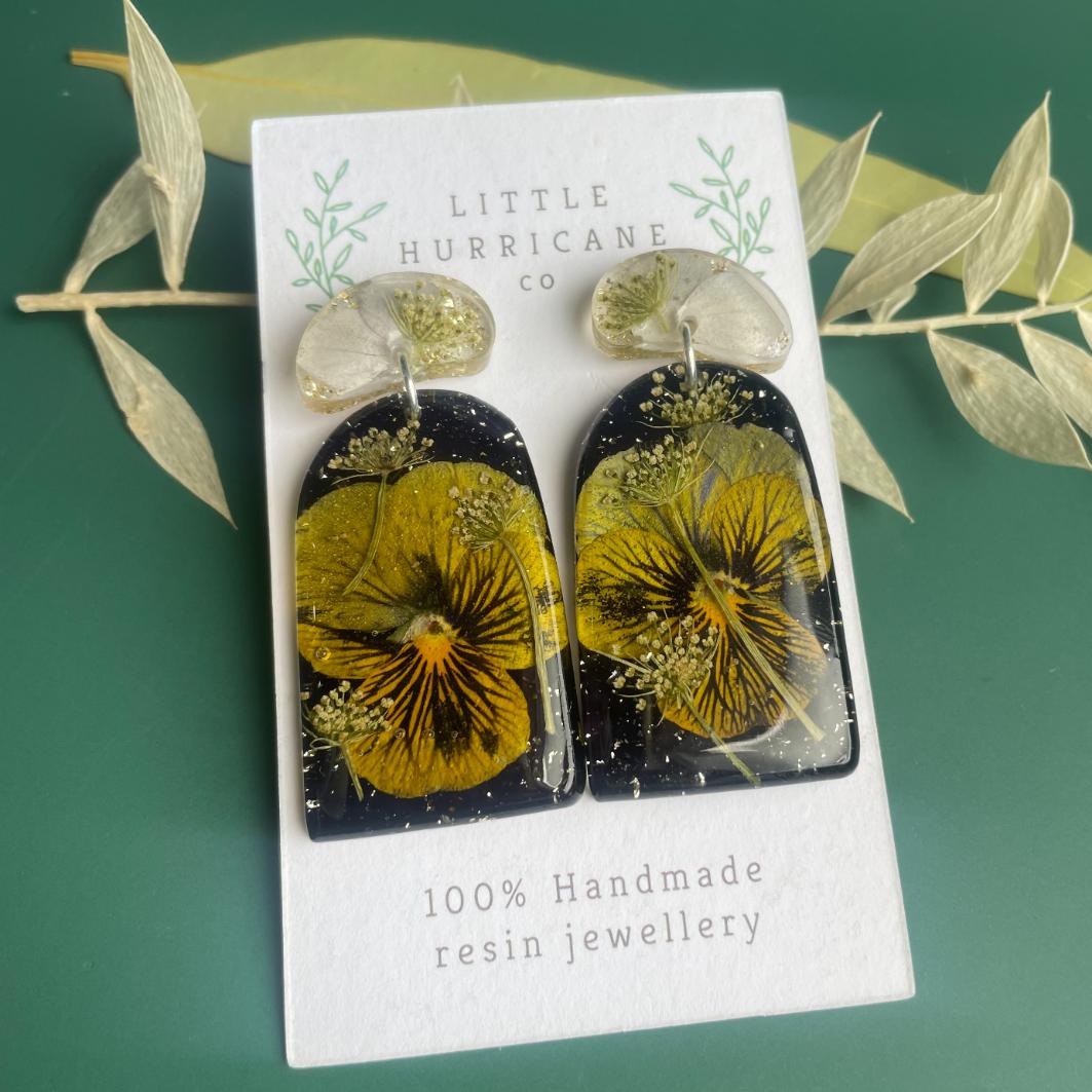Tiger Eyes Viola Arch Earrings