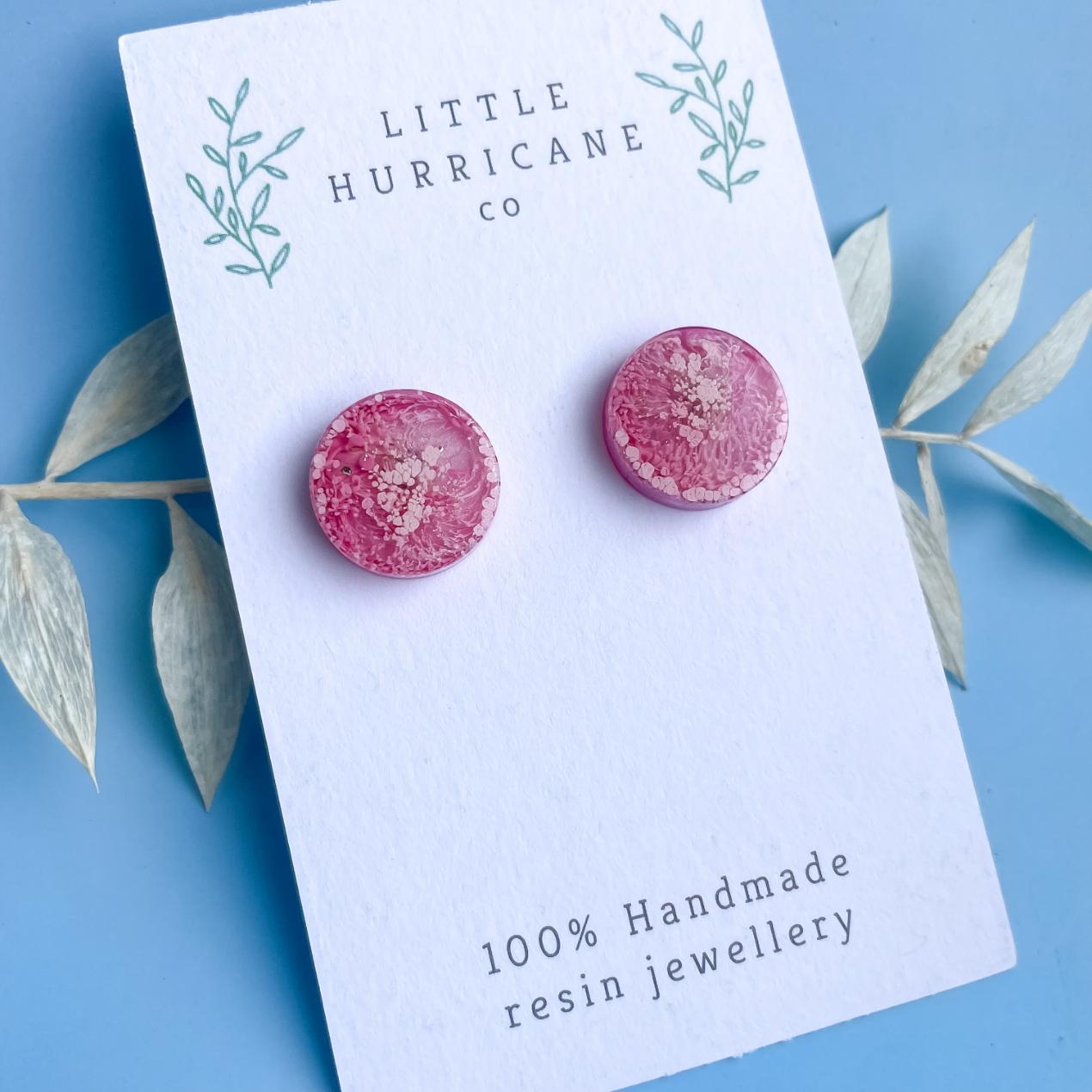 Bubblegum Pink - button studs