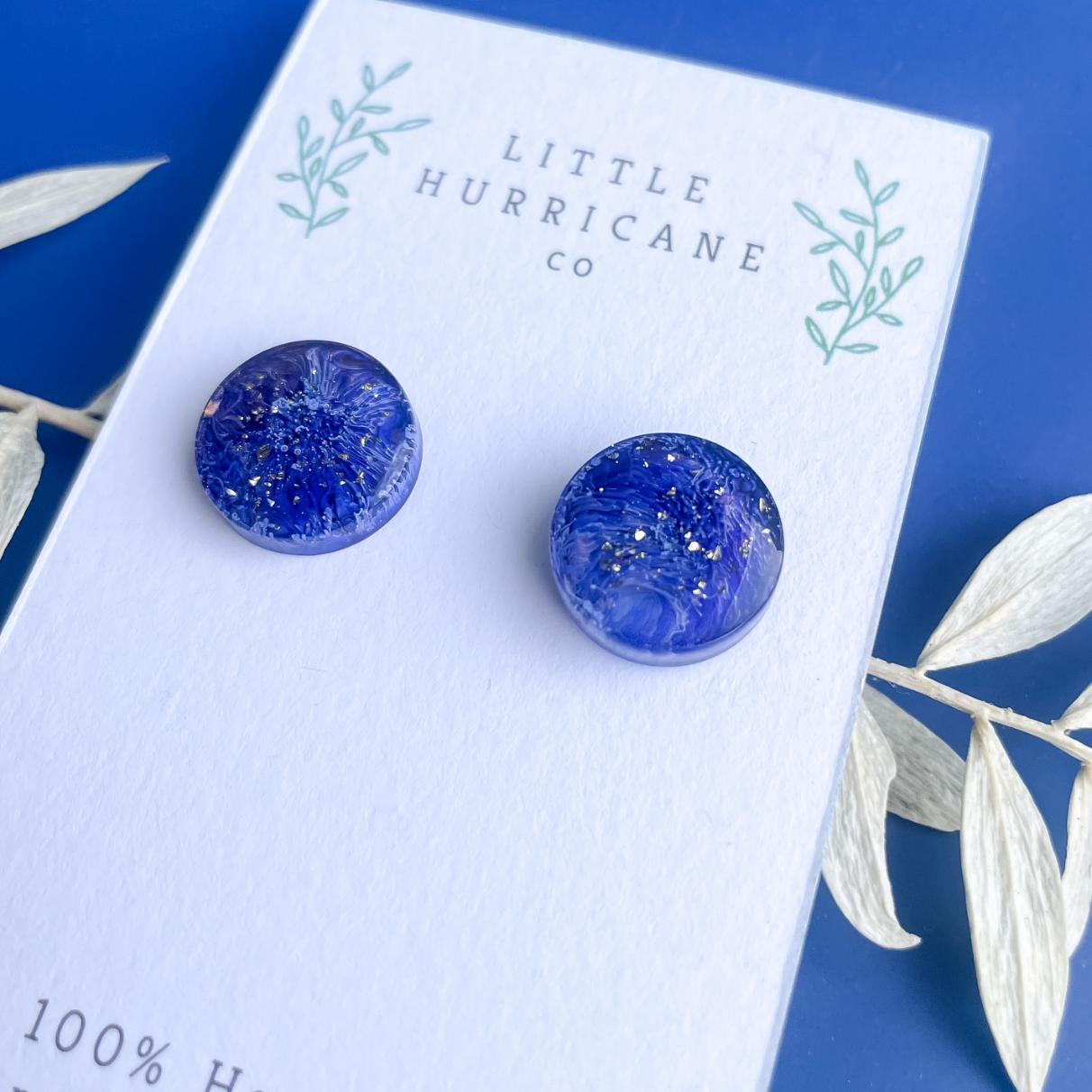 Midnight Periwinkle - button studs