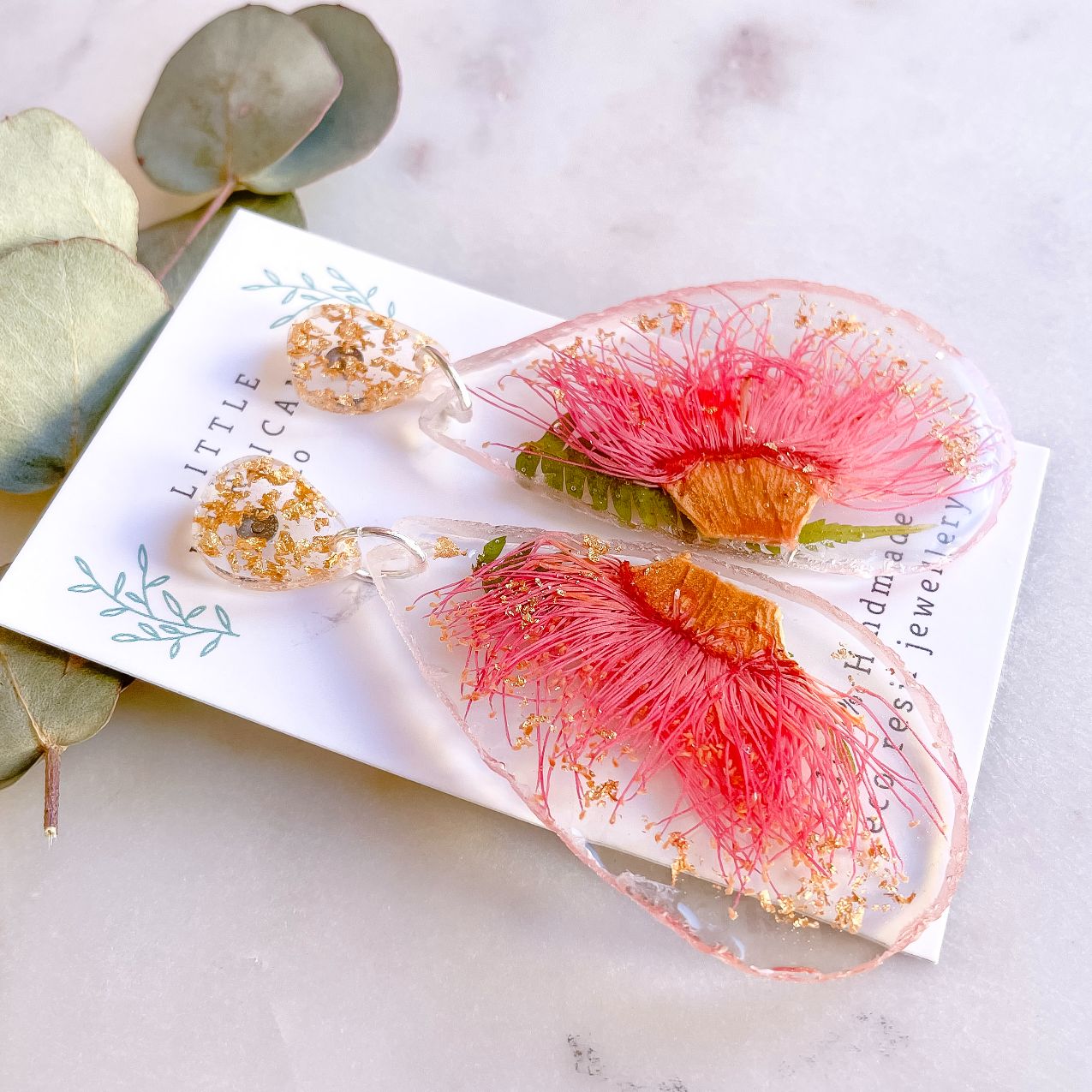 Pink Gum & Fern Teardrop Geode