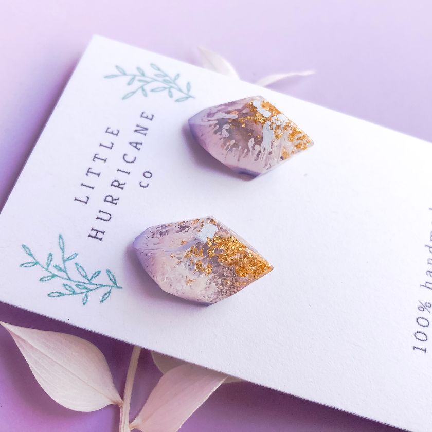 Deep Lavender Gem Studs