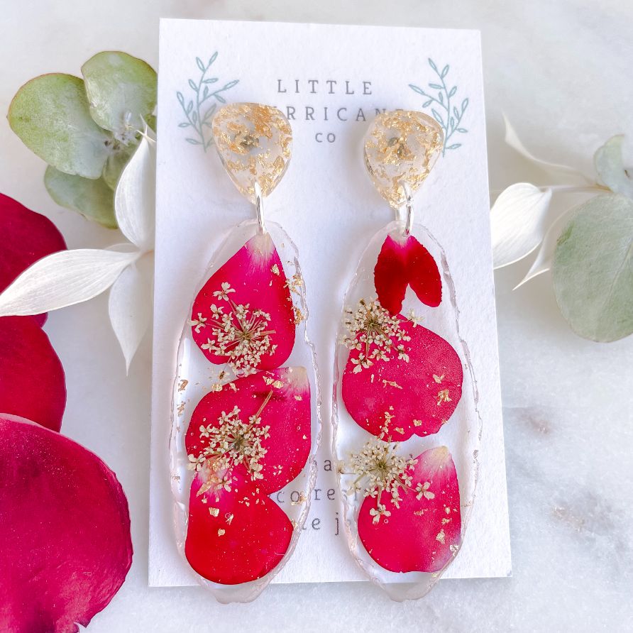 Rose & Queen Anne's Lace Geode