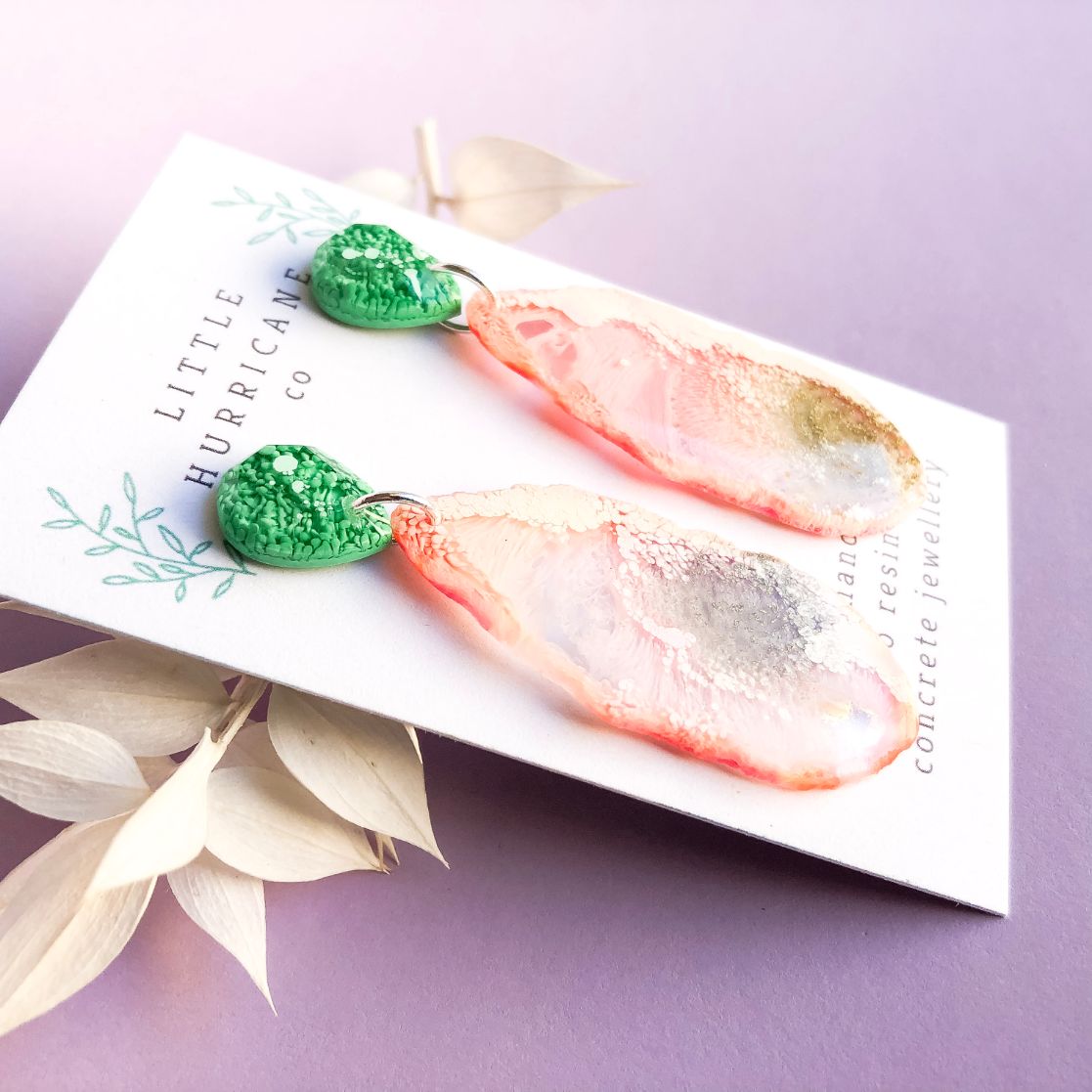 Fairy Dust Geode Dangles small