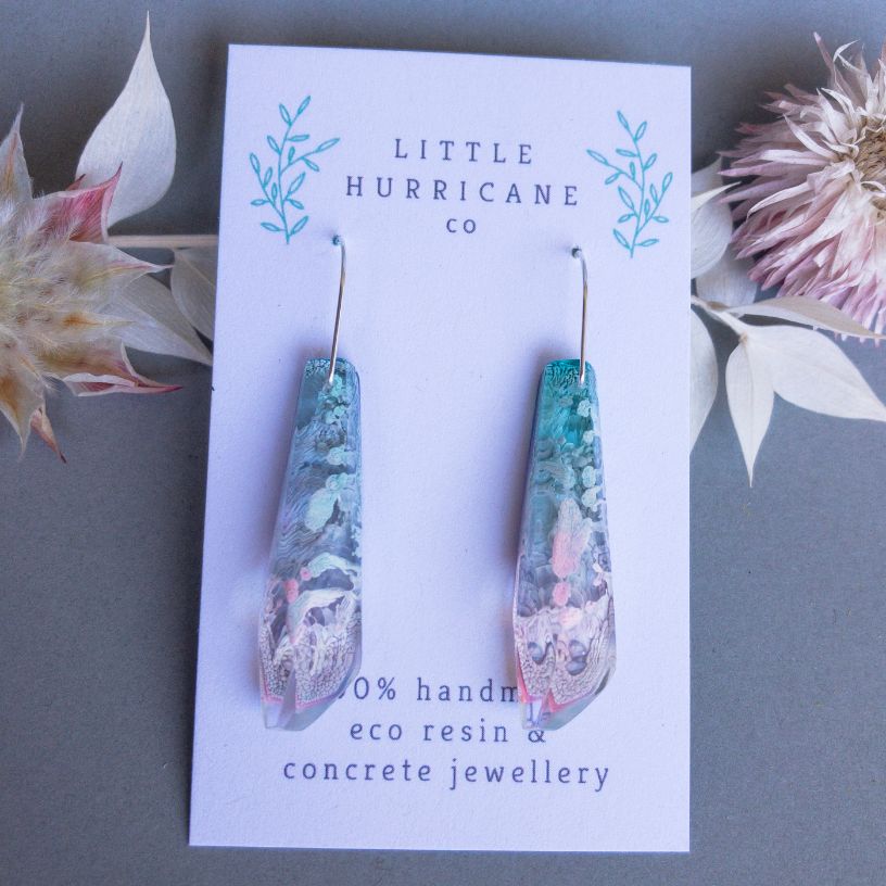 Emerald Coral Faceted Dangles