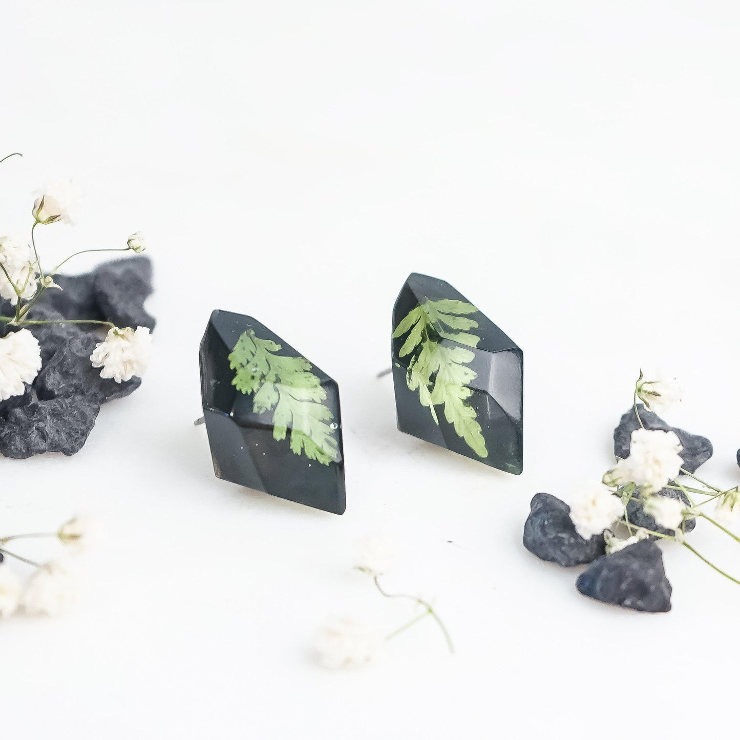 Faceted Studs - Foraged Fern - Little Hurricane Co