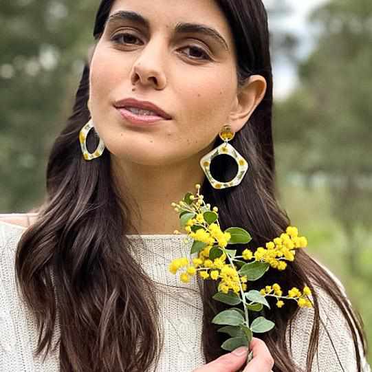 Pink Petals Dangle Hoops - Little Hurricane Co