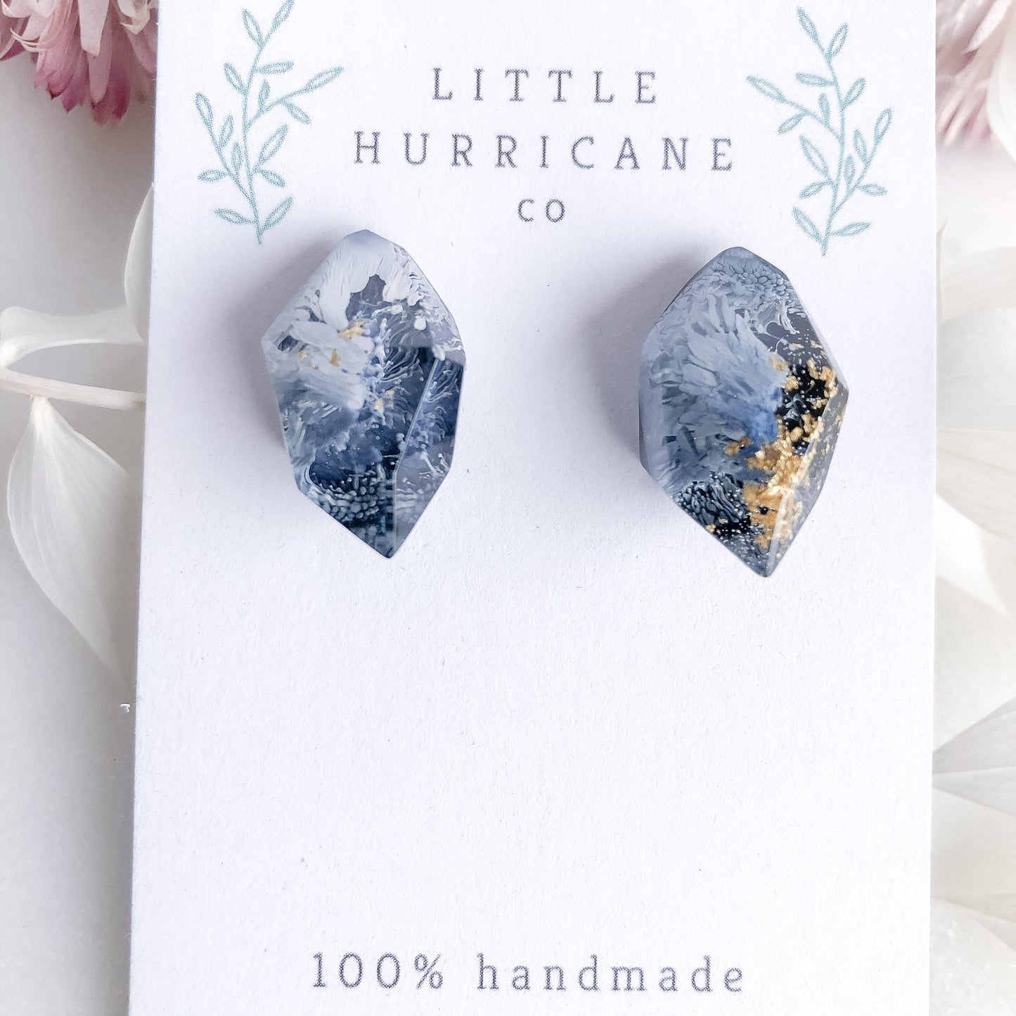 Midnight Water Gem Studs - Little Hurricane Co