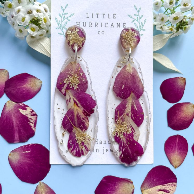 Rose Petals & Queen Anne's Lace Geode