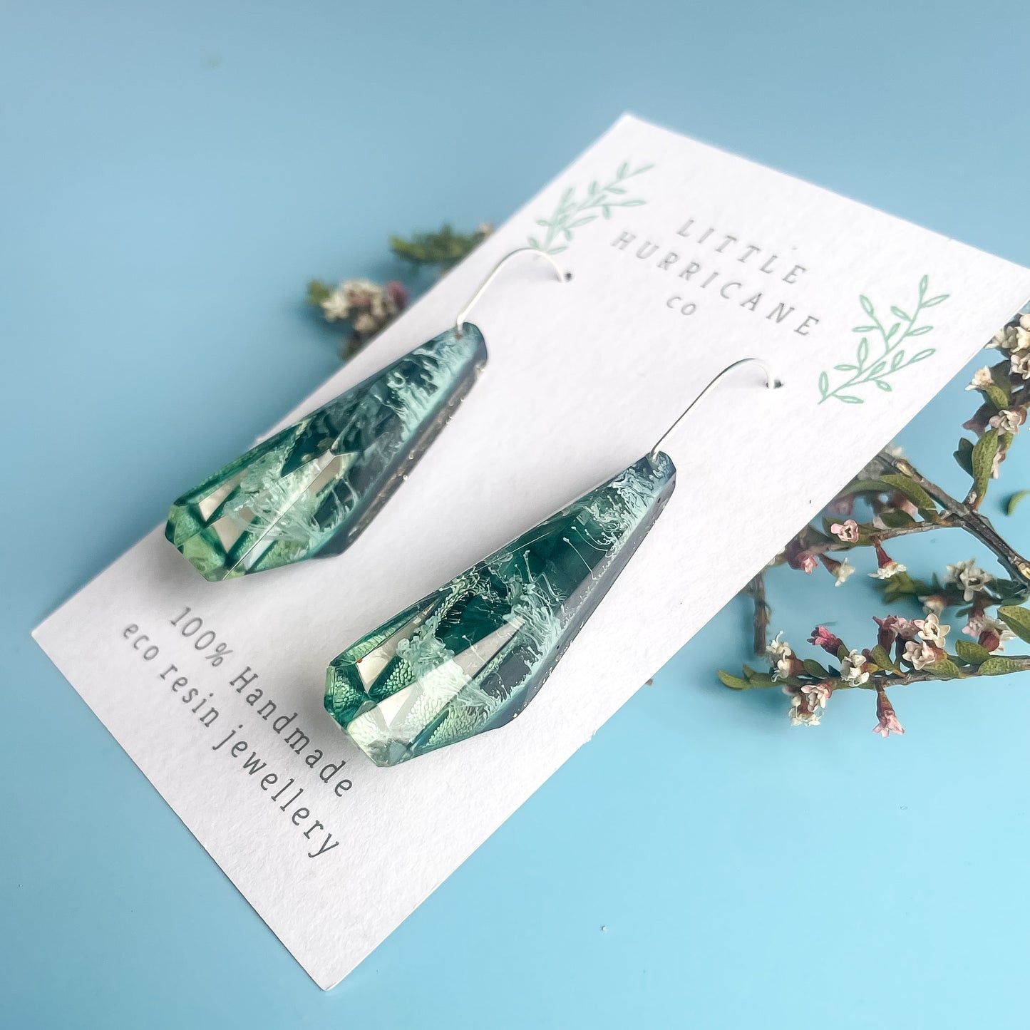 Cloudy Skies Faceted Dangle