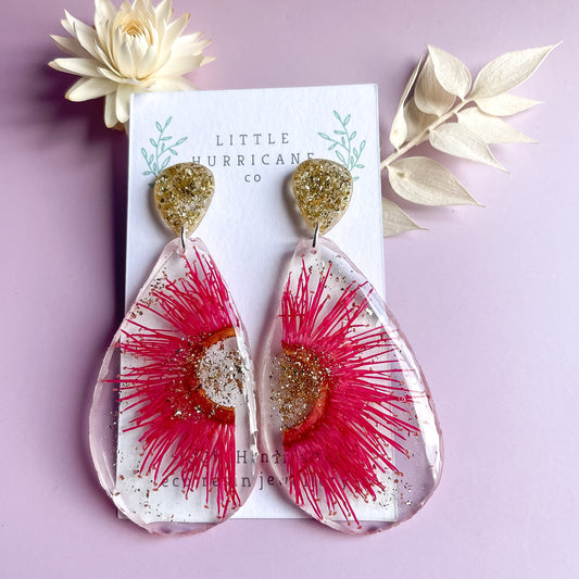 CUSTOM FOR MEGAN - Red Gum halves Teardrop Geode