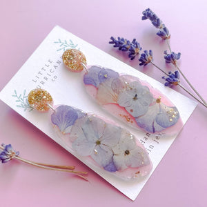 Floating Hydrangea Dream Geode Earrings