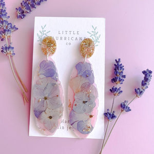 Floating Hydrangea Dream Geode Earrings