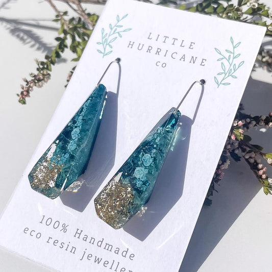 Cloudy Skies Faceted Dangle