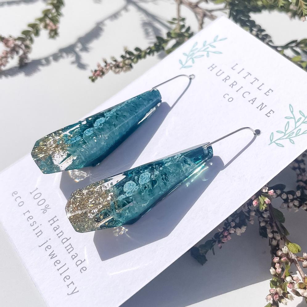 Cloudy Skies Faceted Dangle