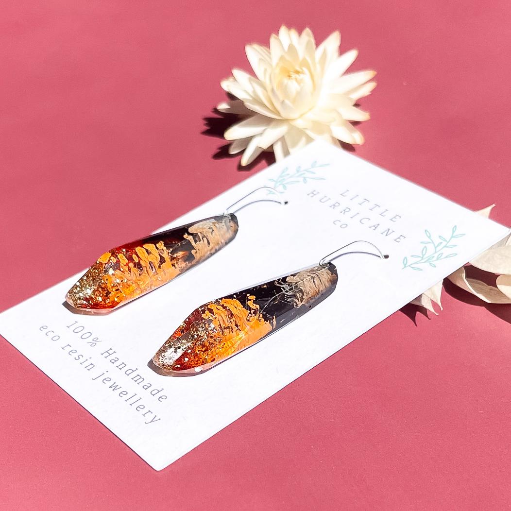 Burnt Sunset Faceted Dangles