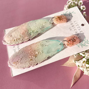 Pink Coral Geode Dangles