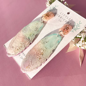 Pink Coral Geode Dangles