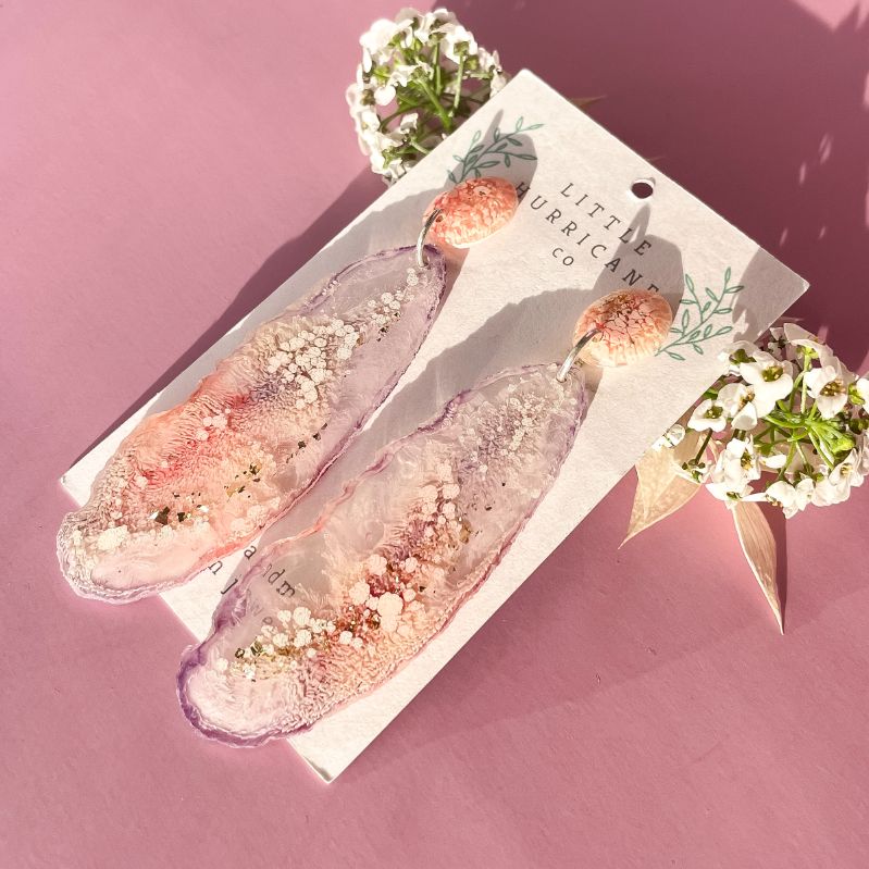 Lavender Dreams Geode Dangles