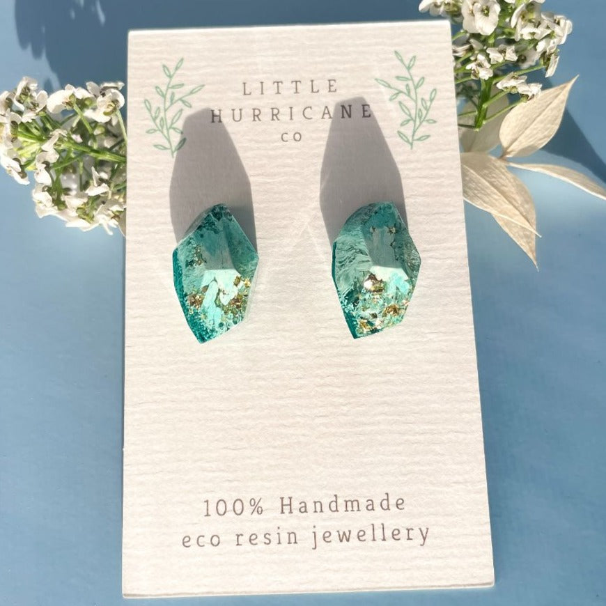 Gem studs in Caribbean water color