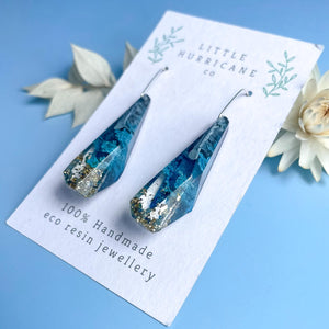 Blue Galaxy Faceted Dangles