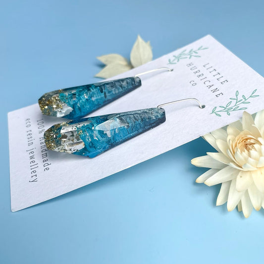 Blue Galaxy Faceted Dangles