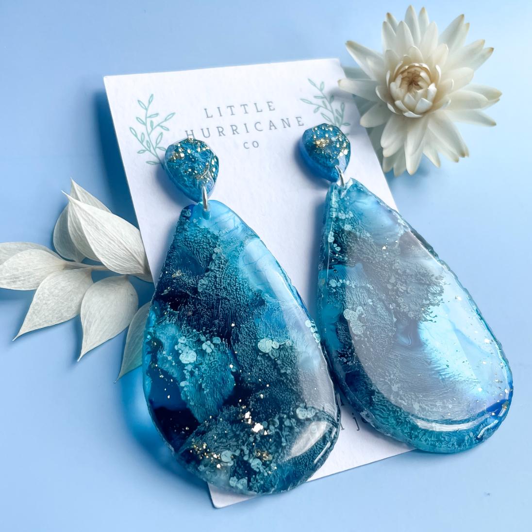 Midnight Sky Geode Dangles