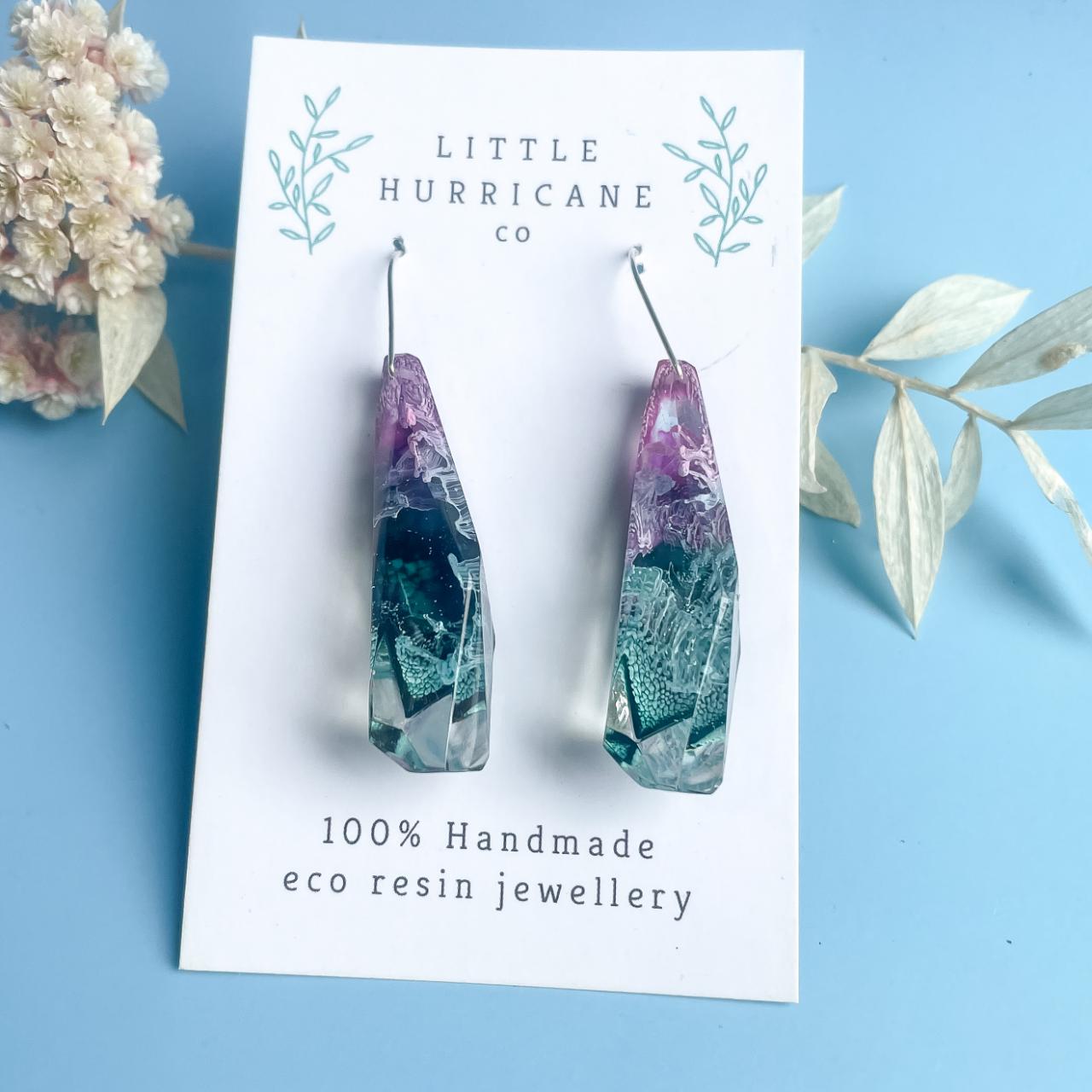 Aurora Borealis Faceted Dangles