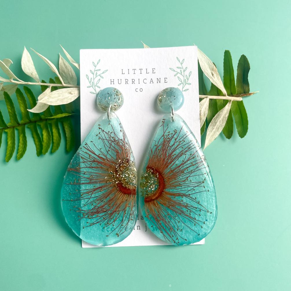 Pink Orange Gum on Bright Blue Geode