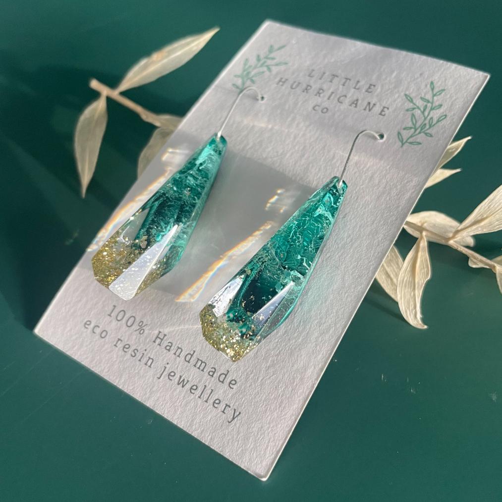 Jade Green Faceted Dangles