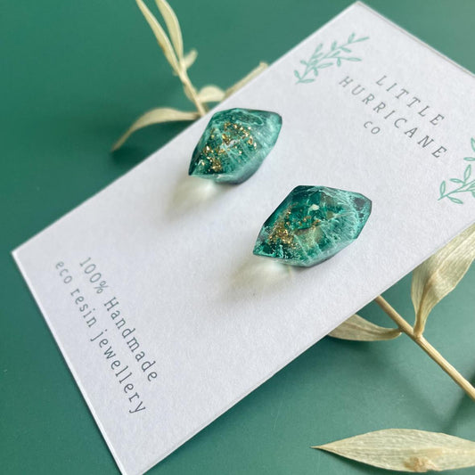 Emerald Green Gem Studs