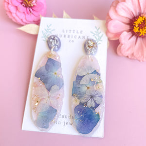 Floating Hydrangea Dream Geode Earrings