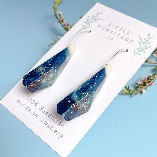 Stormy Waters Faceted Dangle