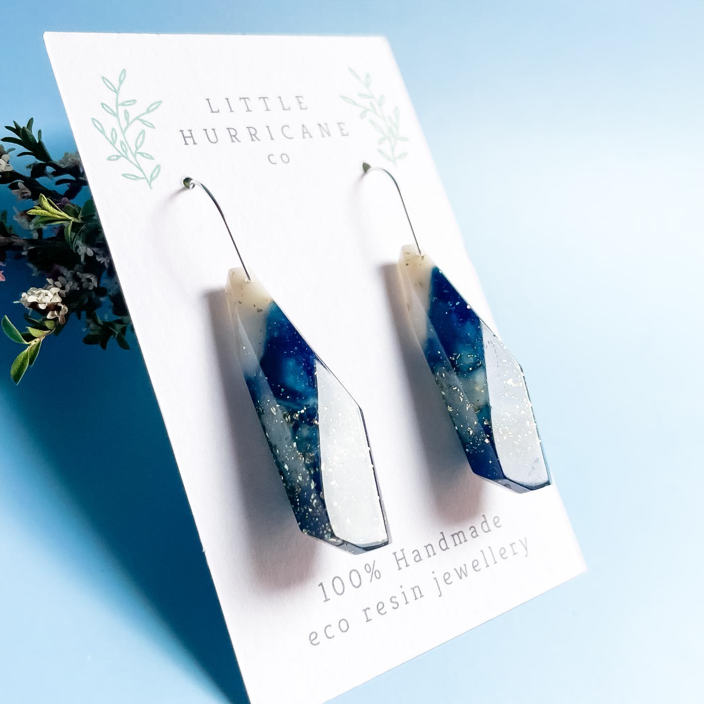 Stormy Waters Faceted Dangle