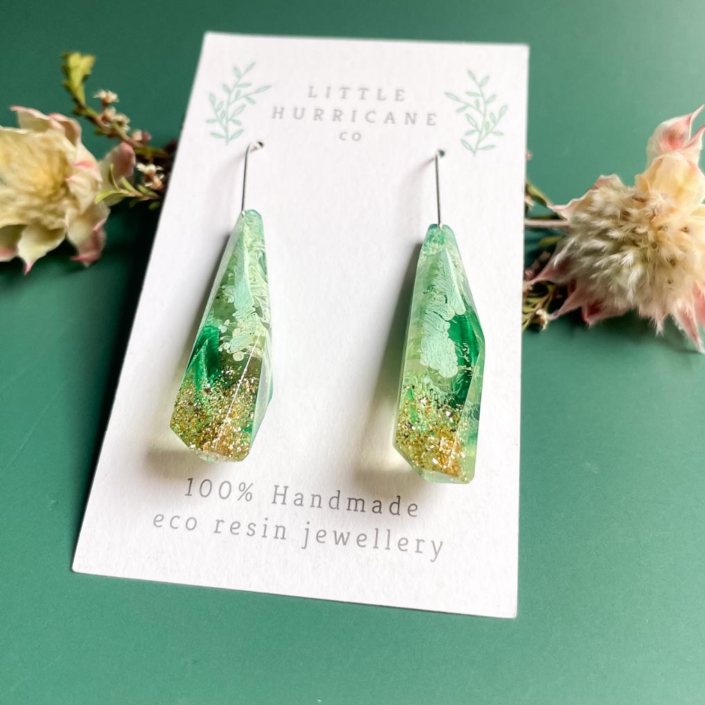 Jade Green Faceted Dangles