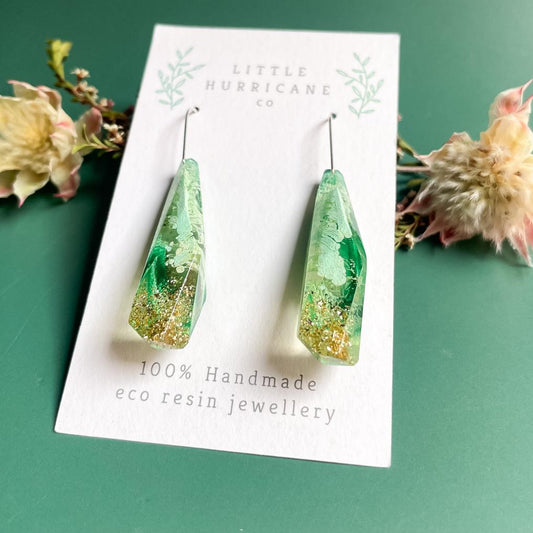 Jade Green Faceted Dangles