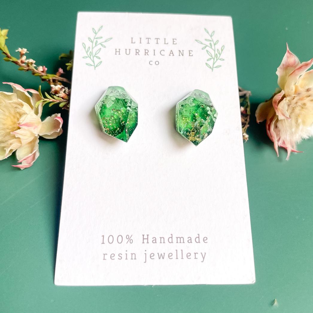 Jade Gem Studs