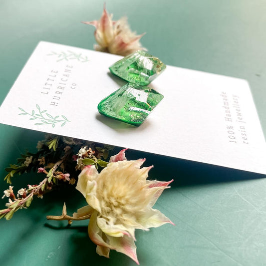 Jade Gem Studs