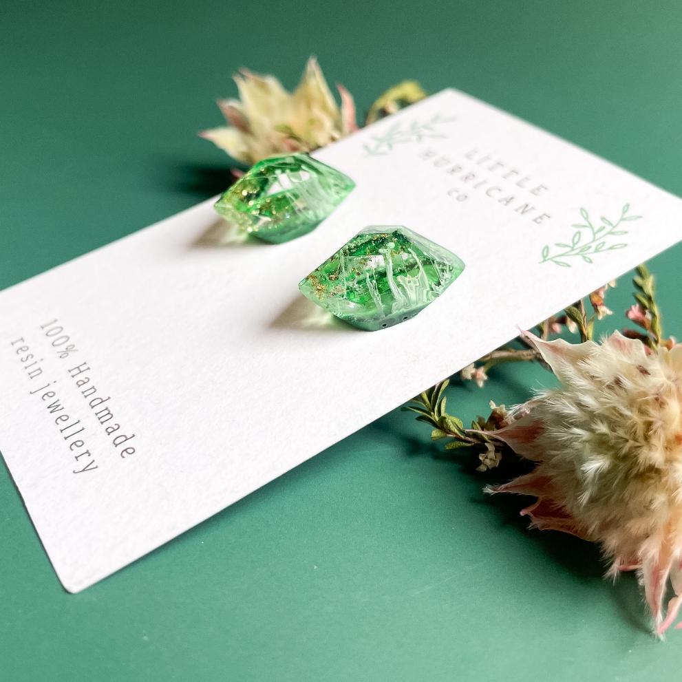 Jade Gem Studs