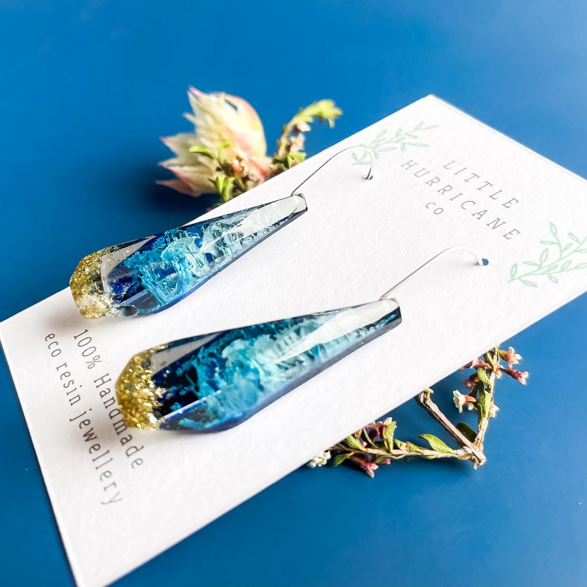 Cloudy Skies Faceted Dangle