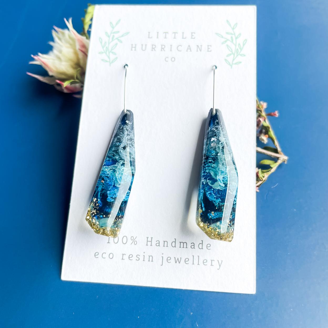 Cloudy Skies Faceted Dangle