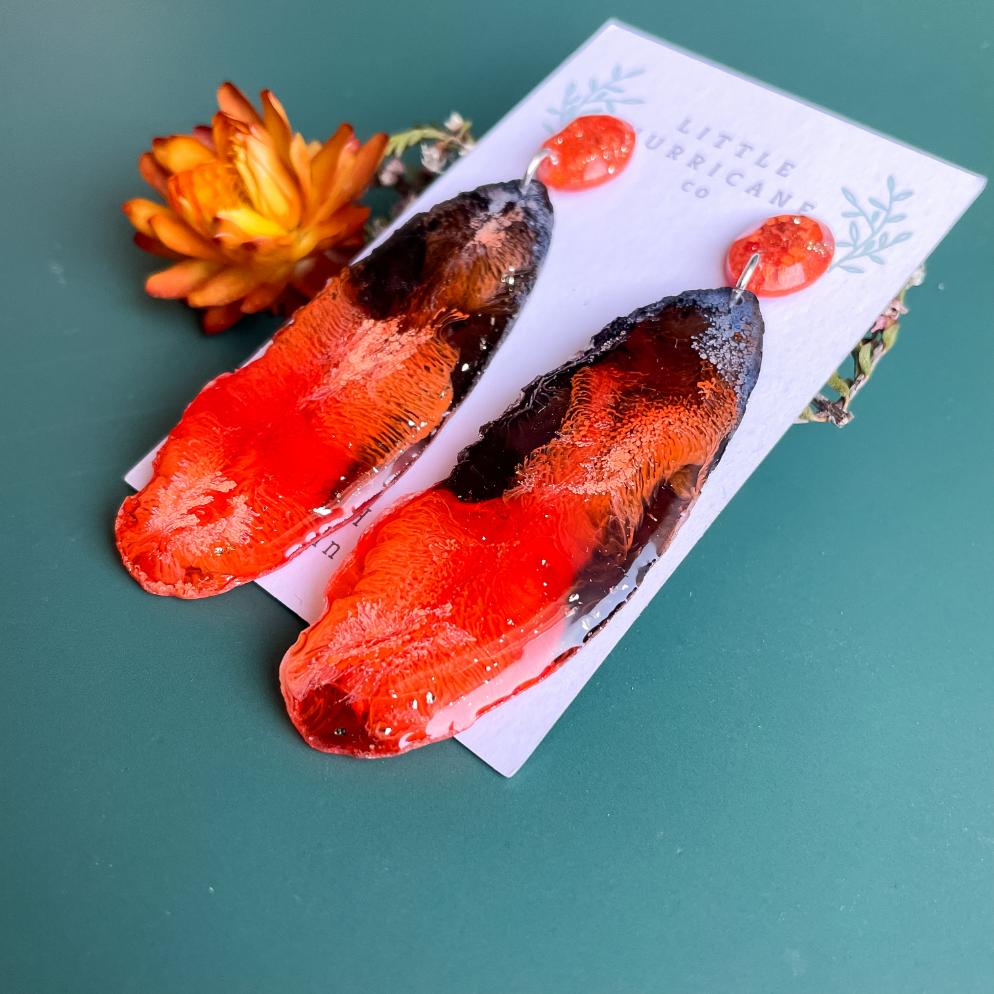 Golden Sunset Geode Dangles