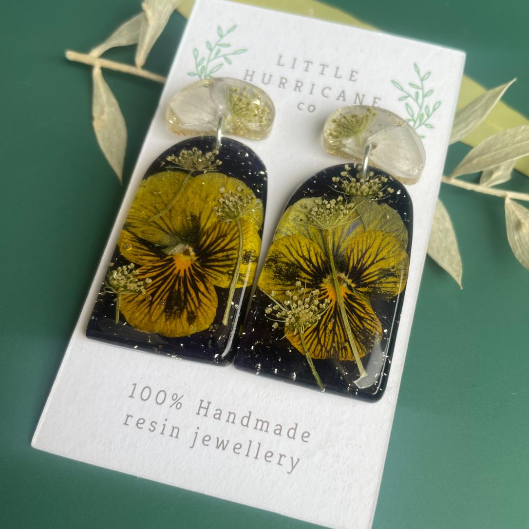 Tiger Eyes Viola Arch Earrings