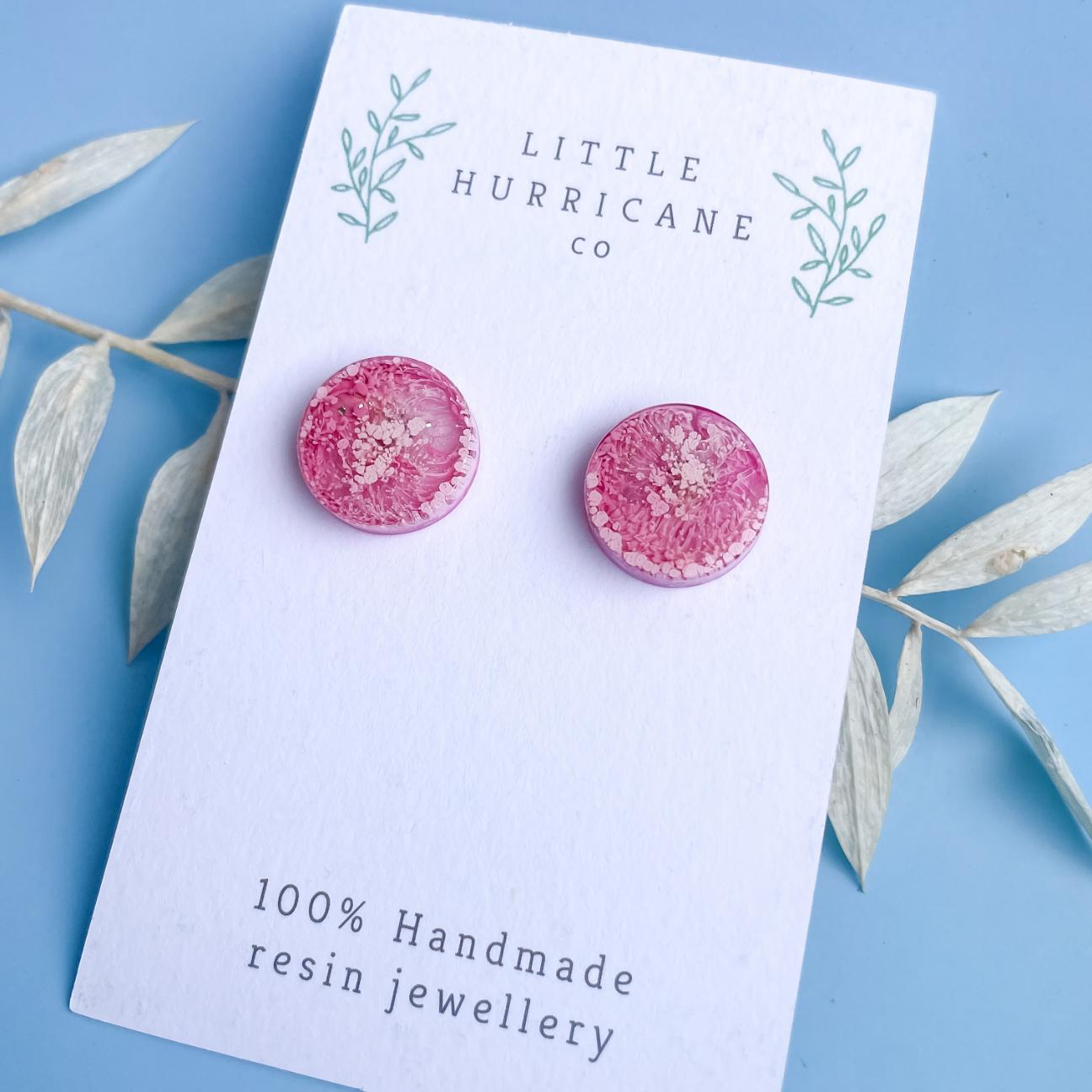 Bubblegum Pink - button studs