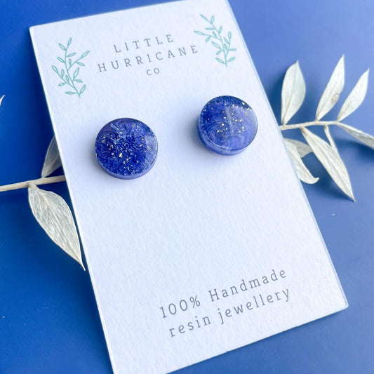 Midnight Periwinkle - button studs