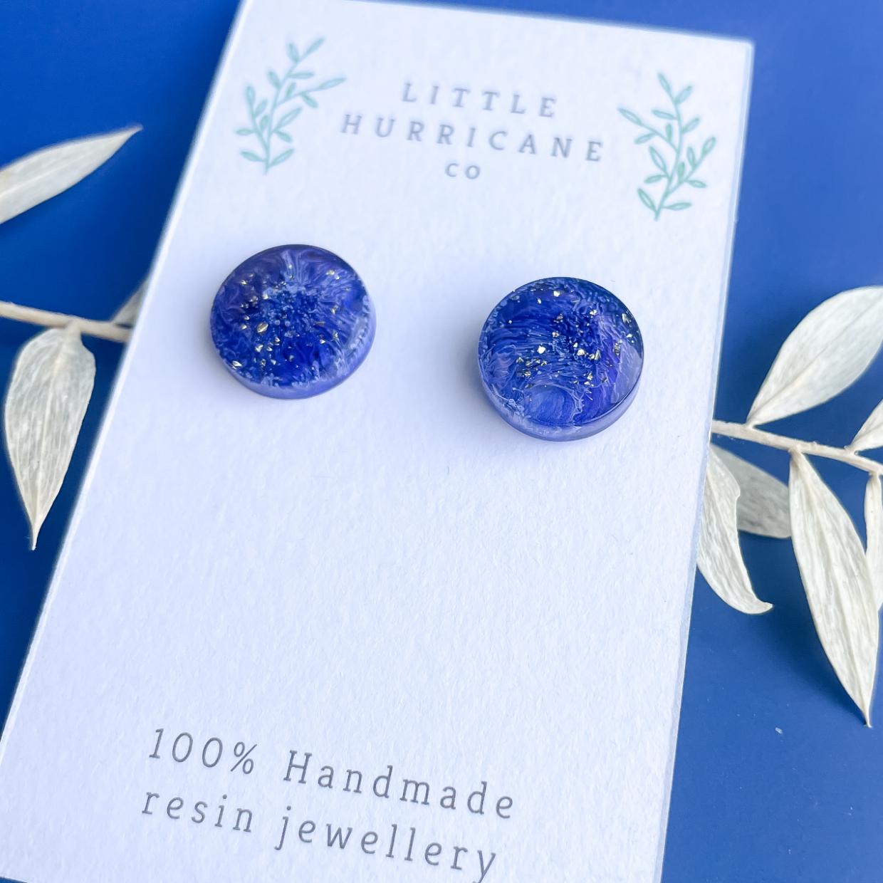Midnight Periwinkle - button studs