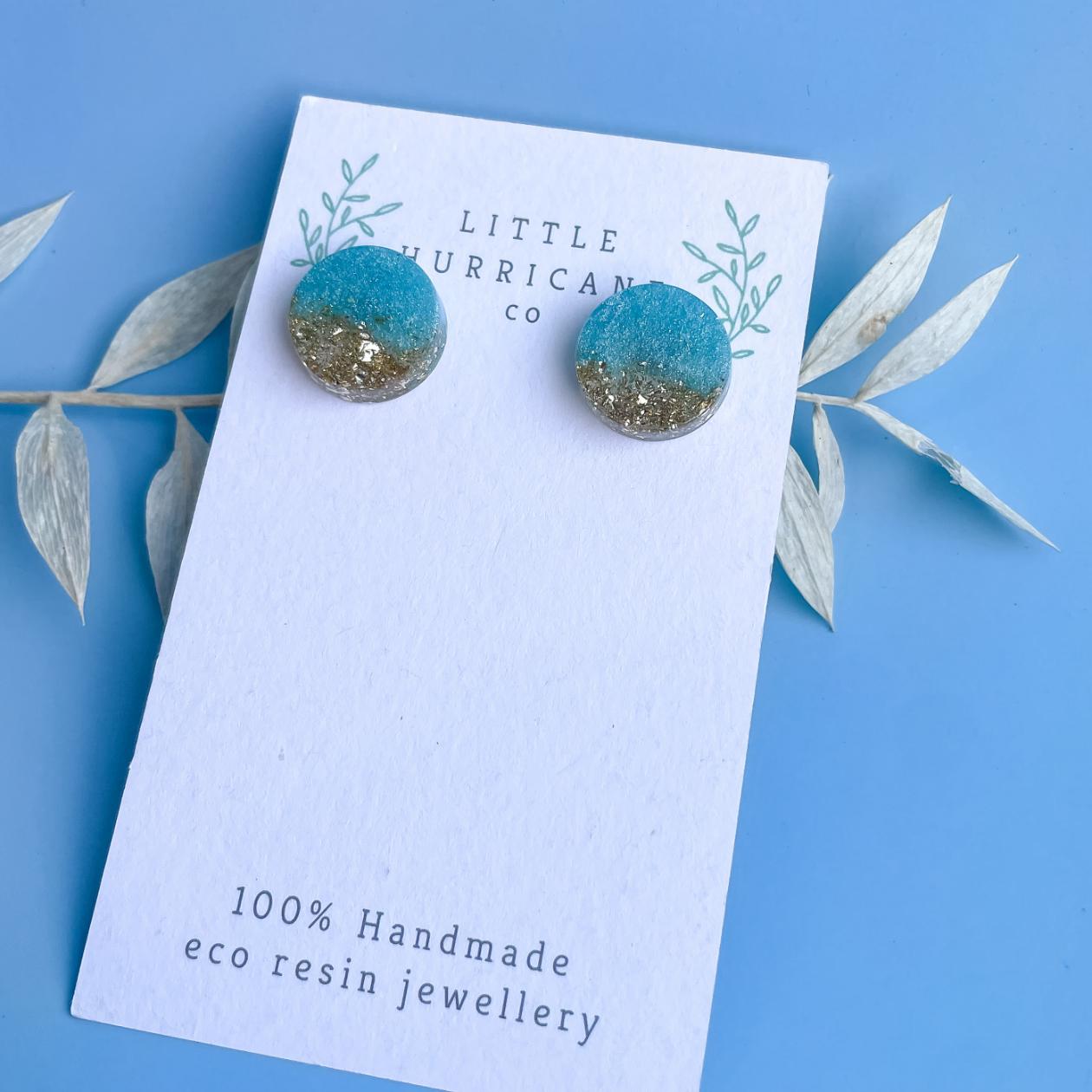 Turquoise Gold - button studs