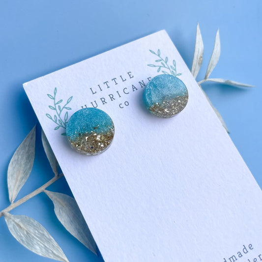 Turquoise Gold - button studs